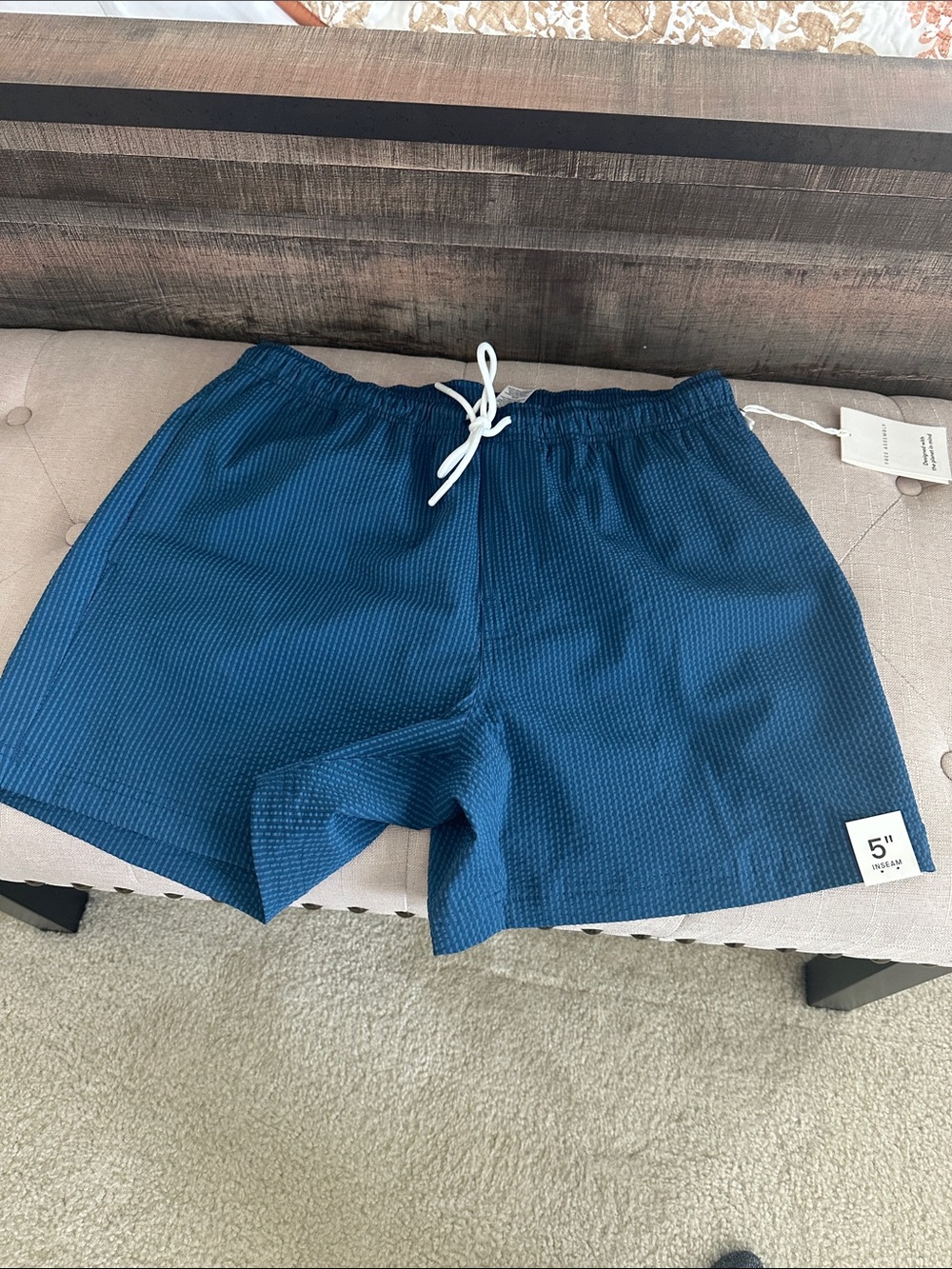 Men's Athletic 5" Inseam Blue Performance Shorts
